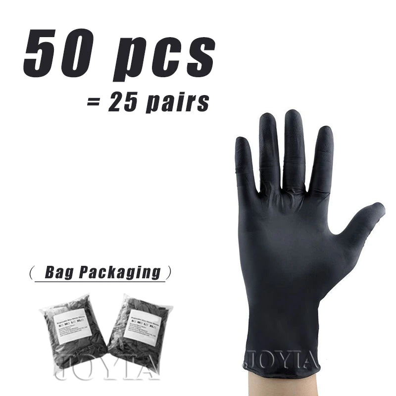 Disposable Gloves Black 100 50 20 pcs Latex Without Powder Nitrile Glove Small Large XS S M L Vinyl Food Handling No Box