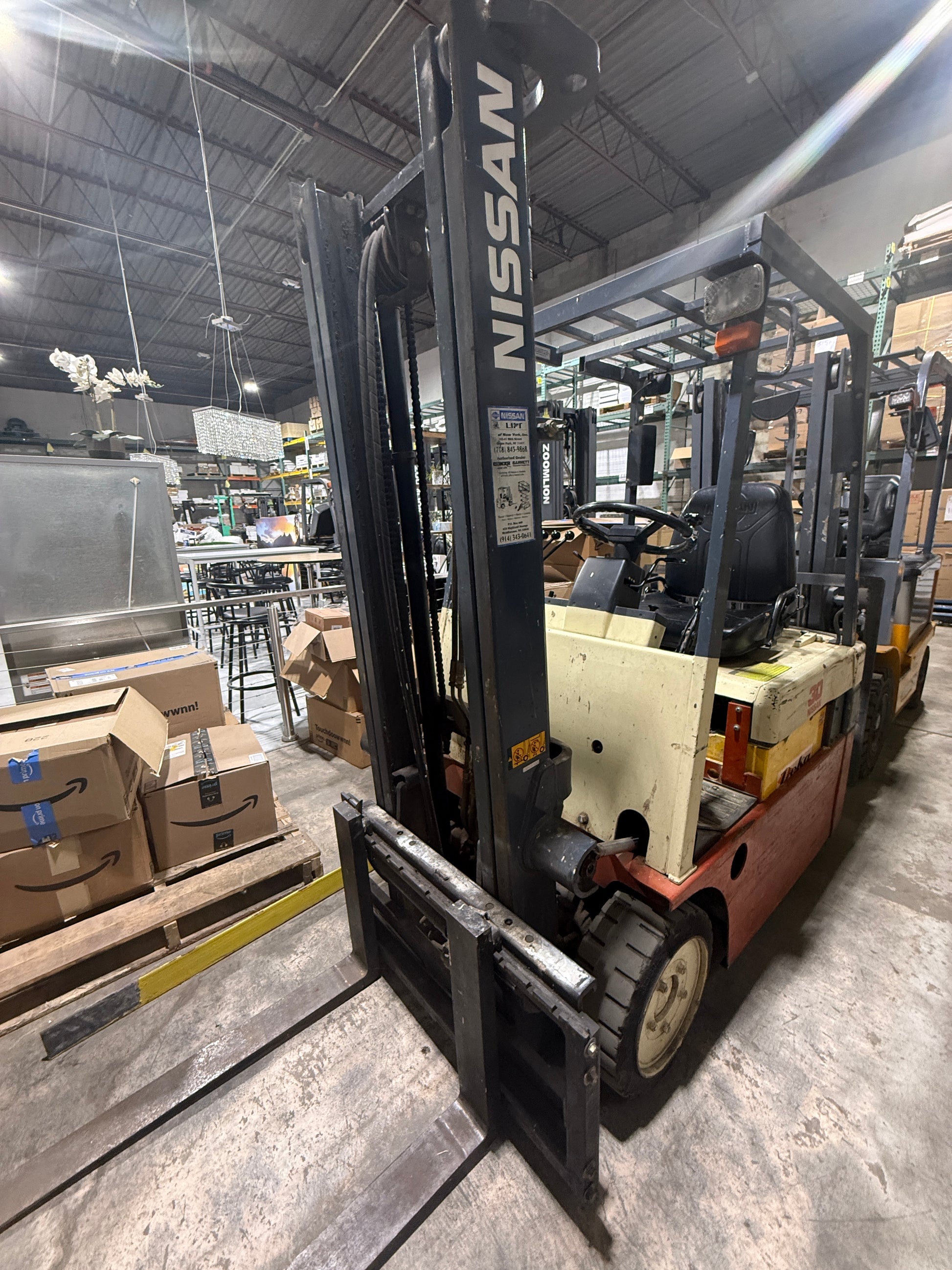 Used Nissan 3-Wheel Electric Forklift (3,300 lb)