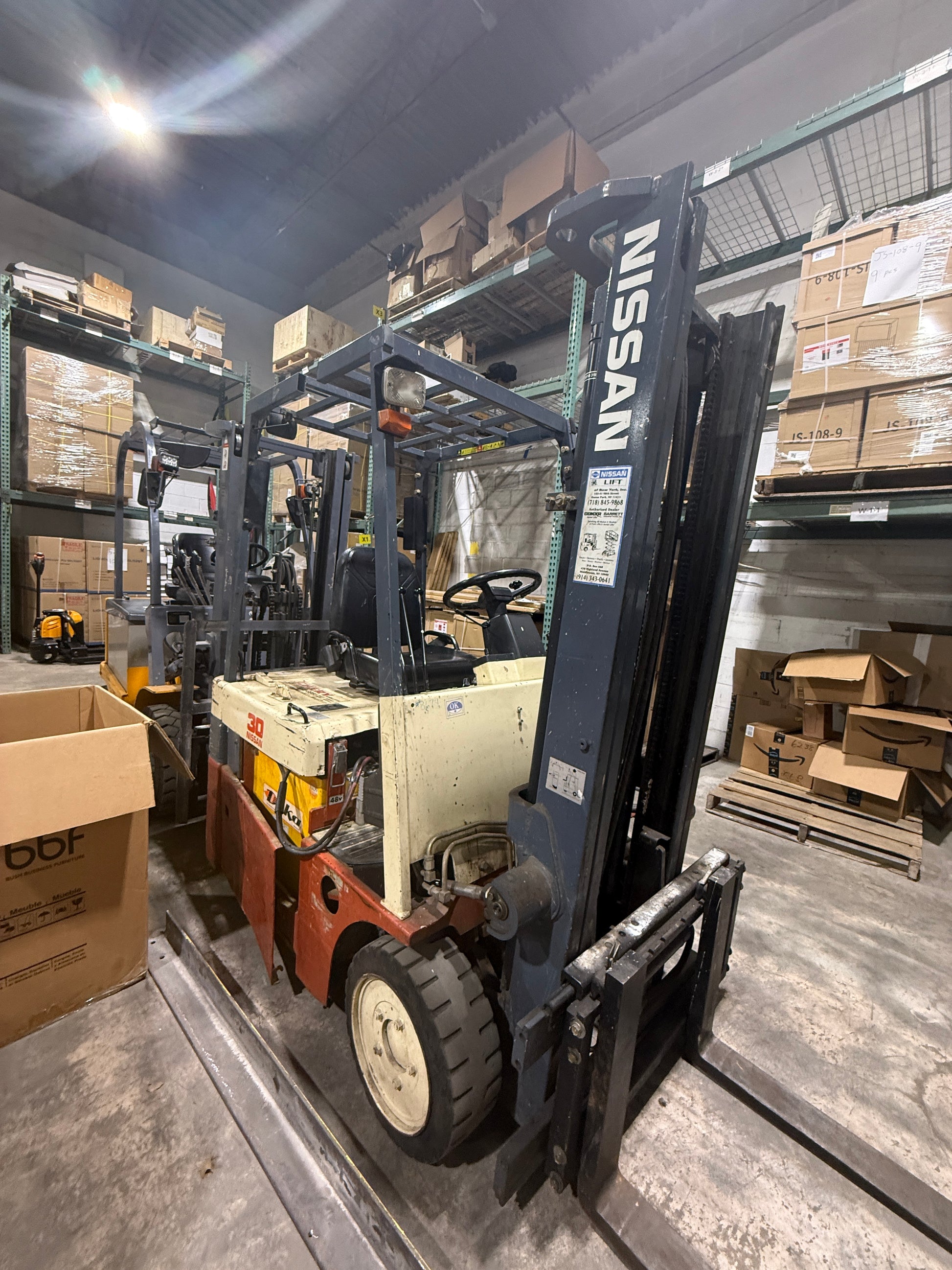 Used Nissan 3-Wheel Electric Forklift (3,300 lb)