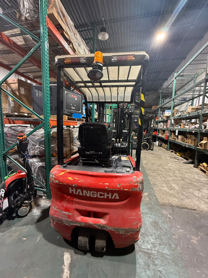 Used Hangcha 3-wheel Electric Forklift (4,000 lb)