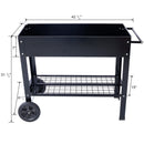 Products Elevated Mobile Raised Metal Planter Garden Bed for Backyard, Patio Wheels, Lower Shelf