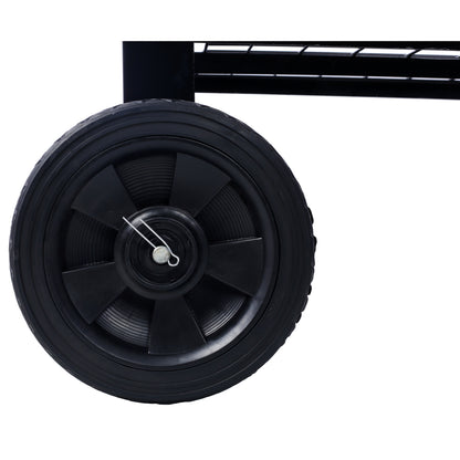 Products Elevated Mobile Raised Metal Planter Garden Bed for Backyard, Patio Wheels, Lower Shelf