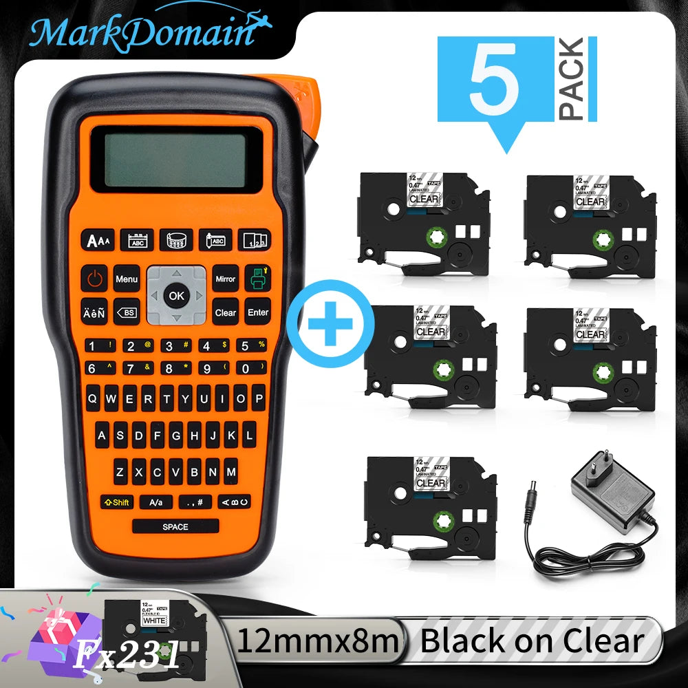 E1000 Pro Label Machine Industrial Label Maker, Labeller for Industrial Labeling Jobs, Compatible for Brother TZe-231 Label Tape