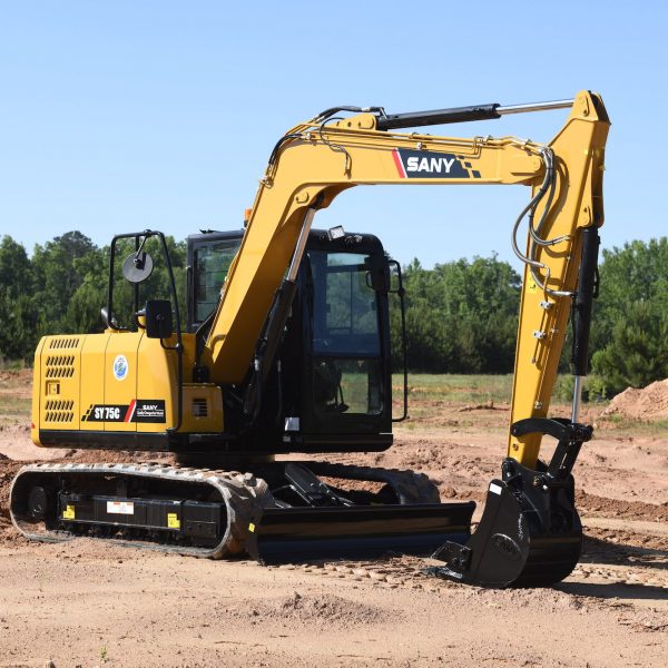 SY75C Small Excavator – Compact Power with Yanmar T4F Engine & Reinforced Structure(RUBBER TRACKS)