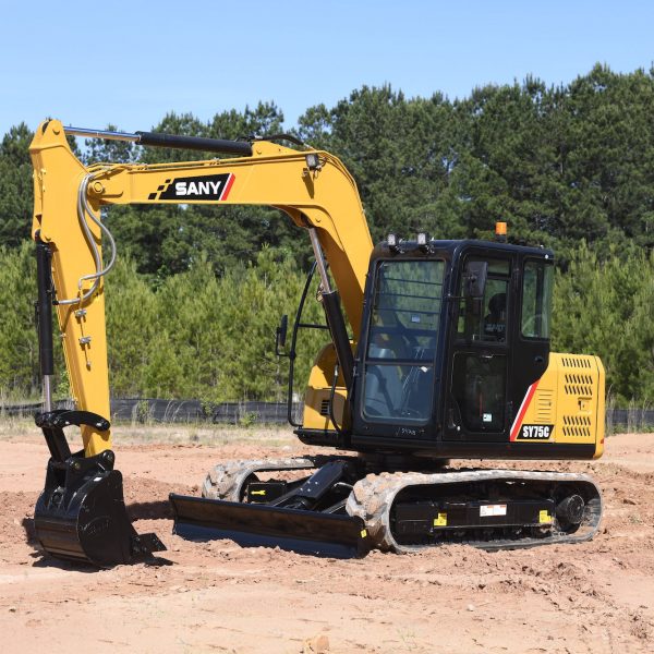SY75C Small Excavator – Compact Power with Yanmar T4F Engine & Reinforced Structure(RUBBER TRACKS)
