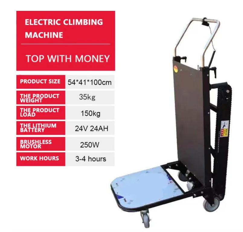 400KG Electric Stair Climbing Vehicle Cargo Handling Cart Crawler-type Up and Down Stair Climber Folding Hand Trolley 48V 72AH
