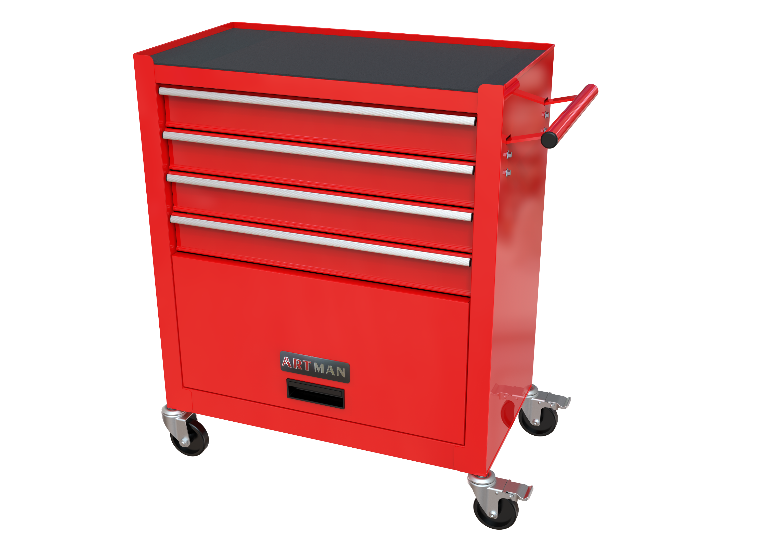4 Drawers Tool Cabinet with Tool Sets-RED
