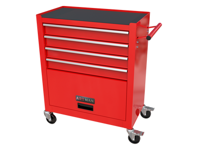 4 Drawers Tool Cabinet with Tool Sets-RED