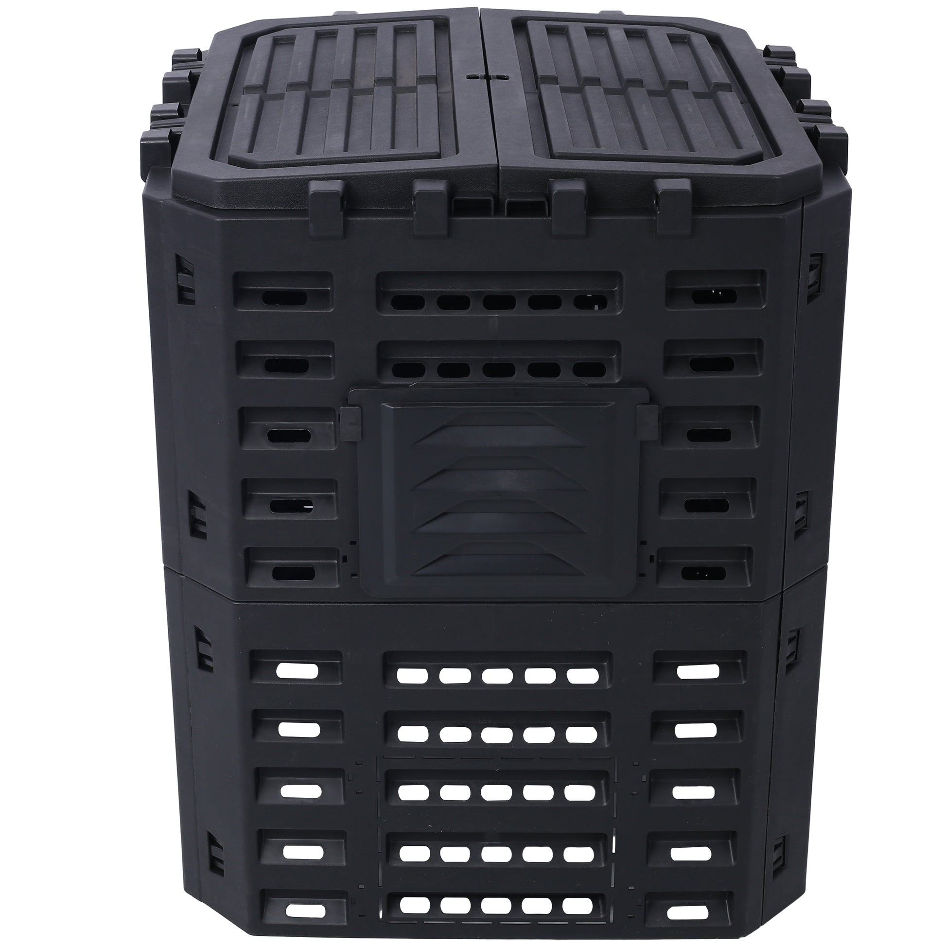 Garden Composter Bin Made from Recycled Plastic – 90 Gallons (340Liter) Large Compost Bin - Create Fertile Soil with Easy Assembly, Lightweight, Aerating Outdoor Compost Box