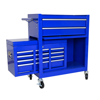 High Capacity Rolling Tool Chest with Wheels and Drawers, 8-Drawer Tool Storage Cabinet--BLUE