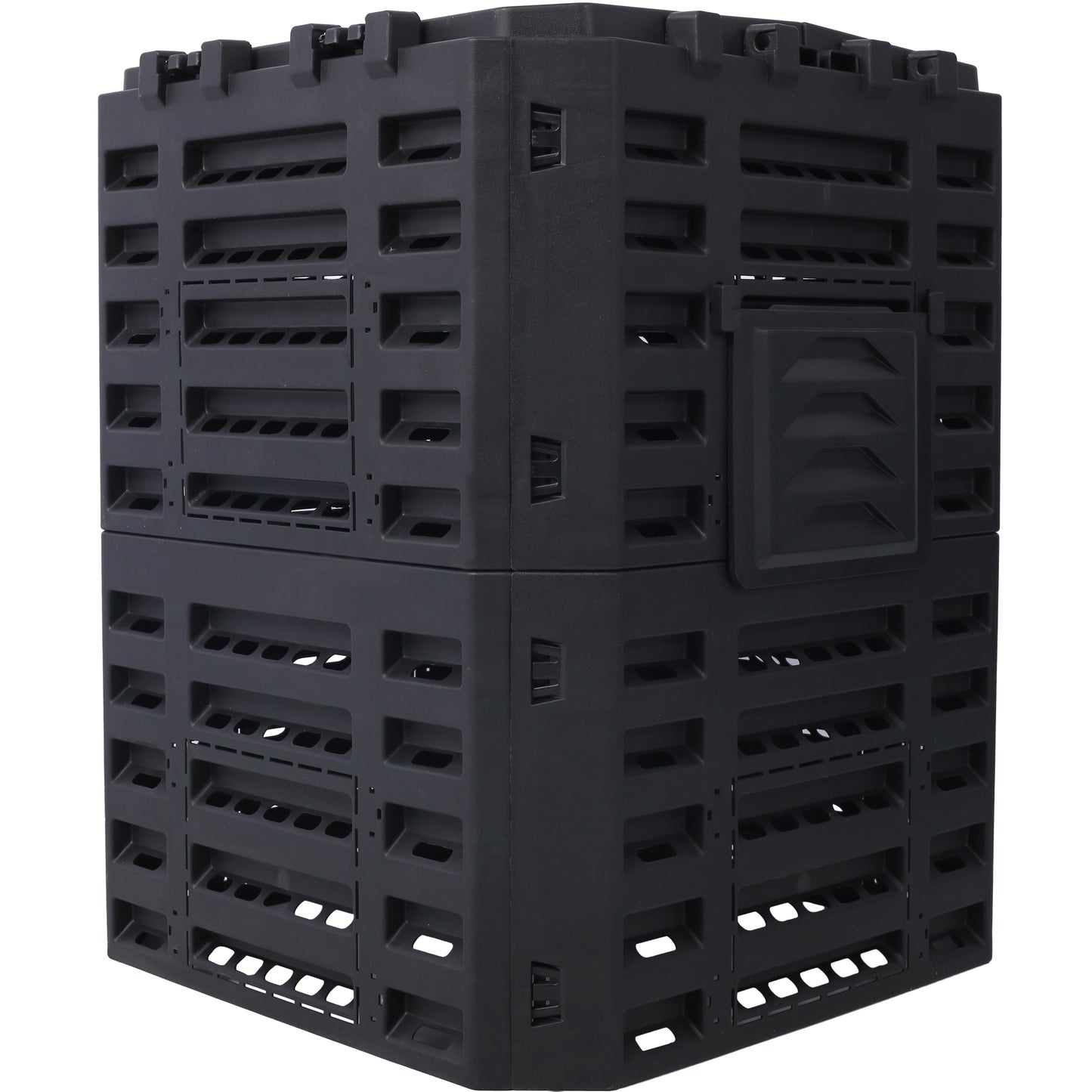 Garden Composter Bin Made from Recycled Plastic – 90 Gallons (340Liter) Large Compost Bin - Create Fertile Soil with Easy Assembly, Lightweight, Aerating Outdoor Compost Box