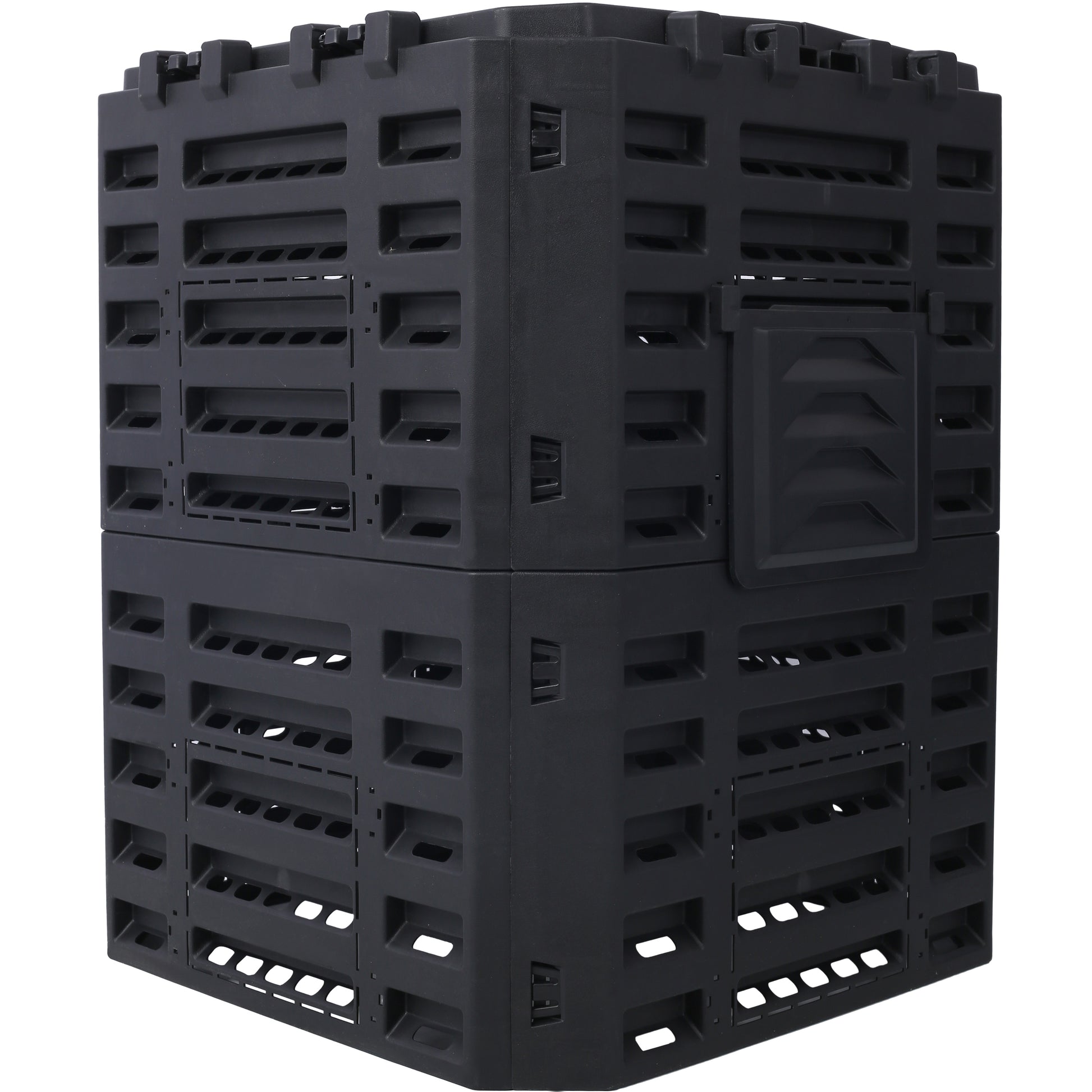 Garden Composter Bin Made from Recycled Plastic – 90 Gallons (340Liter) Large Compost Bin - Create Fertile Soil with Easy Assembly, Lightweight, Aerating Outdoor Compost Box