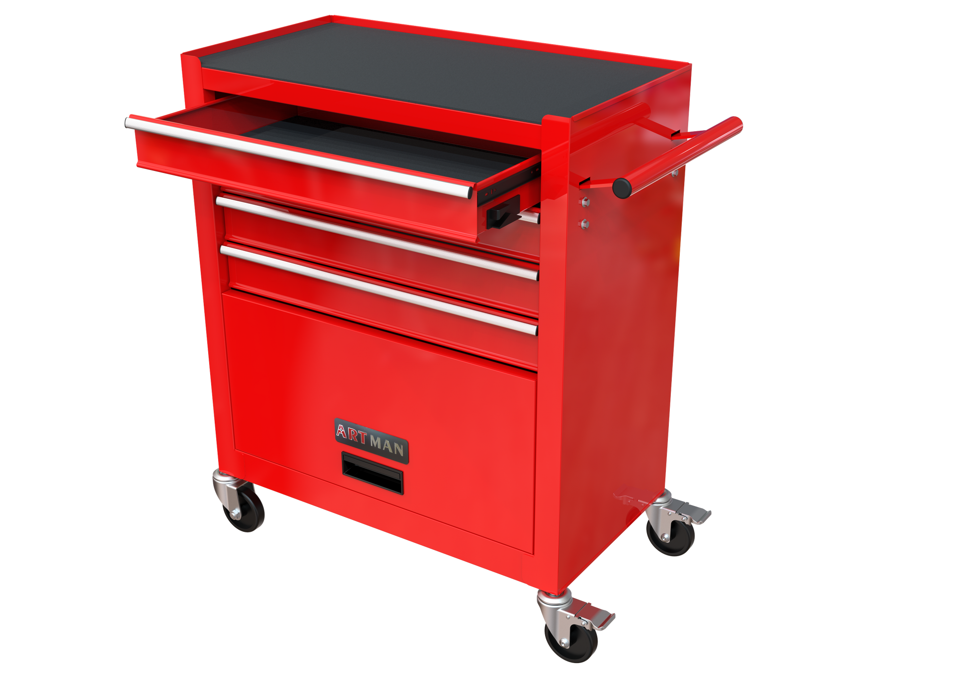4 Drawers Tool Cabinet with Tool Sets-RED
