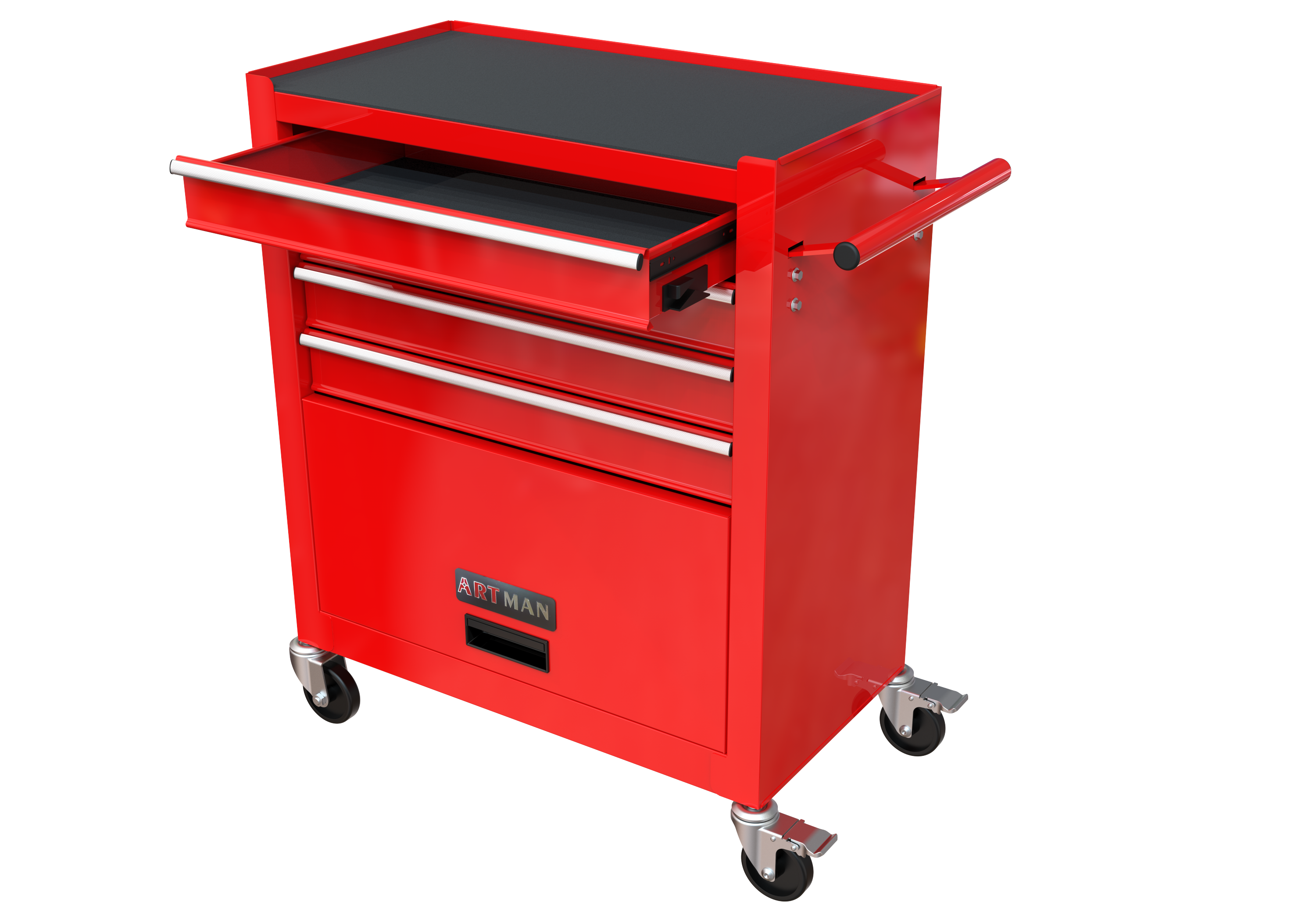 4 Drawers Tool Cabinet with Tool Sets-RED