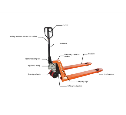 NobleLift Standard Duty Pallet Jack 5500 lbs Capacity 27''x48'' Forks